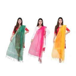 Dupatta Bazaar Multicolored Dupatta - Pack of 3-image-40