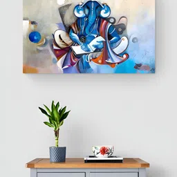 Tushaco Handicrafts Blue & White 1 Piece Canvas Religious Wall Paintings-image-31