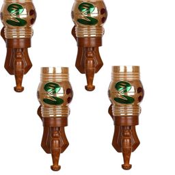 SOMIL Brown 4 Pieces Printed Glass Cylinder Shaped Wall Lamp-3
