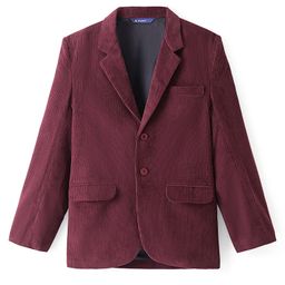 Pine Kids Full Sleeves Blazer Solid Colour - Maroon-image-69