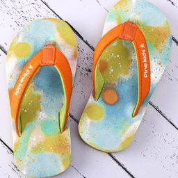 Pine Kids Slip On Printed Flip Flops - Orange & Light Blue-image-85