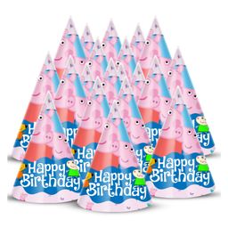 Zyozi Peppa Pig Theme Birthday Party Hats, Cone Party Hats for Kids Multicolor - Pack of 20-image-52