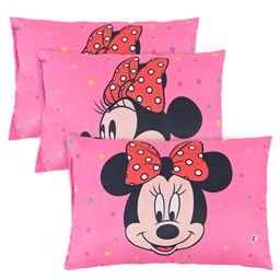 Kuber Industries Pack of 3 Soft And Cozy Pillow for Baby | 12x18 Inches Comfortable Toddler Pillow | Sleeping Cushion for Kids Bedtime | Disney Minnie - Pink-image-59