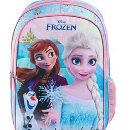 Disney Frozen 3 compartment School Bag Pink and Sky Blue - Height 18 inches-image-93