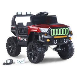fab n funky Battery Operated Ride On Jeep with Music & LED Headlight Openable Doors| Wide Comfortable Seat| Forward & Reverse Drive| Rechargeable Battery| Remote Control - Red-picture-17