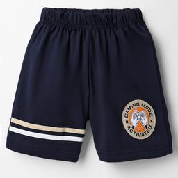 Taeko Single Jersey Knit Knee Length Shorts With Patch Detailing - Navy Blue-picture-16