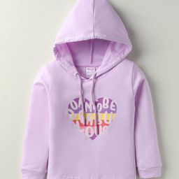 Tango Looper Knit Full Sleeves Hooded T-Shirt with Born to be Fabulous Text Print - Mauve-image-31