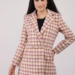HONNETE Checked Double-Breasted Trench Coat-picture-12