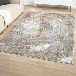 Kaleen India Gold Polyester Abstract Anti-Skid Carpets-image-76