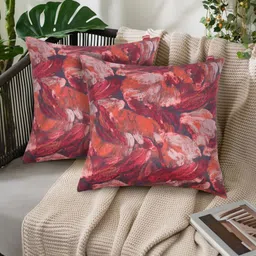 Tesmare Multicoloured Set of 2 Quirky Velvet Square Cushion Covers-8