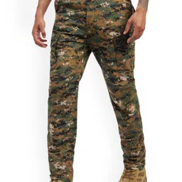 MOUNTMILLER Men Camouflage Printed Regular Fit Mid-Rise Cargos-picture-18