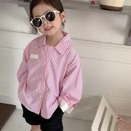 LULU & SKY Unisex Kids Opaque Striped Casual Shirt-image-91