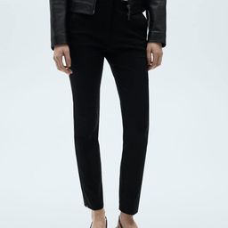 MANGO Women Mid-Rise Semiformal Skinny Fit Cropped Chinos-image-41