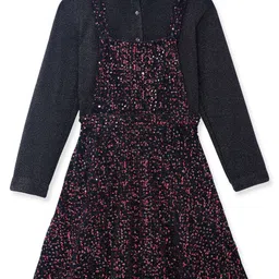 Hola Bonita Floral Print Velvet Fit & Flare Dress-image-70