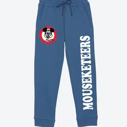 YK Disney Boys Mickey & Friends Typography Printed Mid Rise Joggers-picture-3