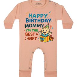 Arvesa Happy Birthday Mommy I'm The Best Gift Printed Bodysuit-image-87