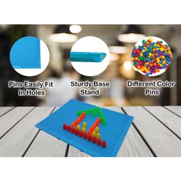 VGRASSP 200 Pcs Mushroom Nail Platter Creative Game Toy For Children With Plastic Board And Colorful Nail Blocks - Endless Imagination And Creativity - Color As Per Stock image 5