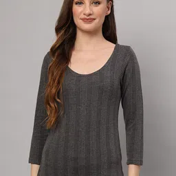 ESOROUCHA Women Striped Thermal Tops-image-32