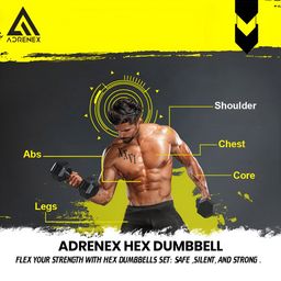 ADRENEX Set Of 2 Hexagon Fixed Weight Dumbbell - 2.5 kg Each image 4