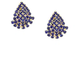 FirstBlush Gold-Plated Artificial Stones Studded Teardrop Shaped Studs-37