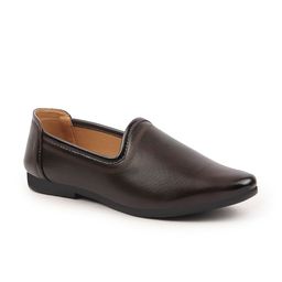 FAUSTO Men Brown Solid Loafers-image-31