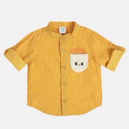 MINIKLUB Boys Mustard Striped Full Sleeves Shirt-image-32