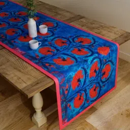 SEJ by Nisha Gupta Blue & Red Table Runner - Set of 1-1
