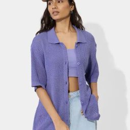 The Souled Store Blue Plain Shirts-picture-21