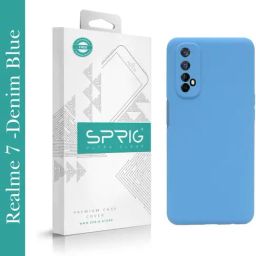 Sprig Liquid Silicone Back Cover for Realme 7 (Blue)-image-58