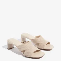 LUNA BLU by Westside Ivory Cut-Out Detailed Knitted Sandals-image-94