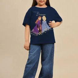 Kidsville Girls Cotton Oversized Printed T-Shirt-image-35