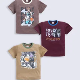 Here&Now X Game Begins Boys Assorted Pack Of 3 Printed T-shirts-15