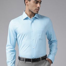 Blackberrys Men Blue India Slim Fit Printed Pure Cotton Formal Shirt-image-49