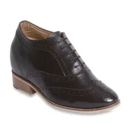 Celby Men's Height Increasing Dark Brown Brogue Boots-image-60