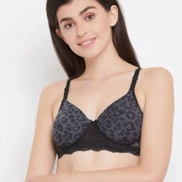 Clovia Black & Grey Non Wired Padded T Shirt Bra-image-42
