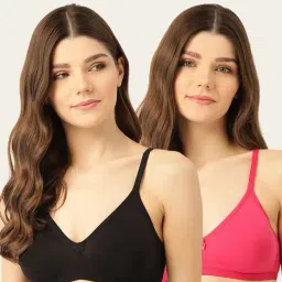 Lady Lyka Multicolor Non Wired Non Padded T-Shirt Bra (Pack Of 2)-image-9