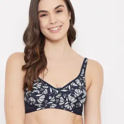 Clovia Navy Non Wired Non Padded Full Coverage Bra-image-60