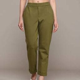 Label Ritu Kumar Green Fitted Trousers-image-62