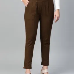 YASH GALLERY Brown Mid Rise Pants-image-80