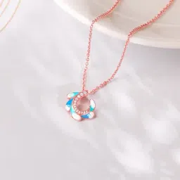 GIVA 925 Silver Rose Gold Wing Flap Pendant with Link Chain for Women-image-83