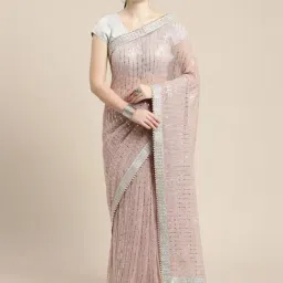Mohey Pink Woven Saree With Unstitched Blouse-image-21
