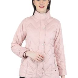 Monte Carlo Light Pink Regular Fit Quilted Jacket-image-52