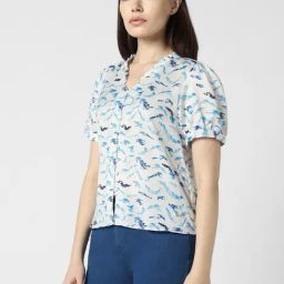 Van Heusen Blue Printed Top-image-93