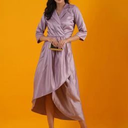 Globus Mauve Regular Fit High-low Dress-6