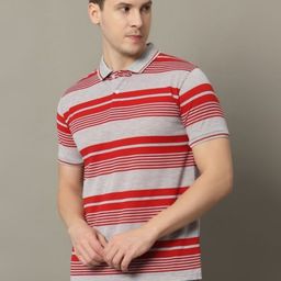 GET GOLF Men Striped Polo Collar Cotton T-shirt-image-84