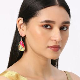 OOMPH Meenakari Ethnic Drop Earrings - Set of 5 image 2