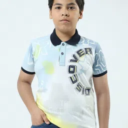 Monte Carlo Boys Typography Printed Polo Collar T-shirt-image-89