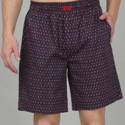 Cantabil Navy Blue Cotton Regular Fit Printed Boxers-image-37