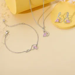 GIVA 925 Silver Blush of Infinity Jewellery Set-picture-12