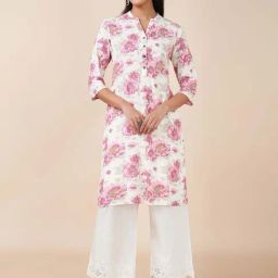Rangmanch by Pantaloons Pink Printed Straight Kurta-image-63